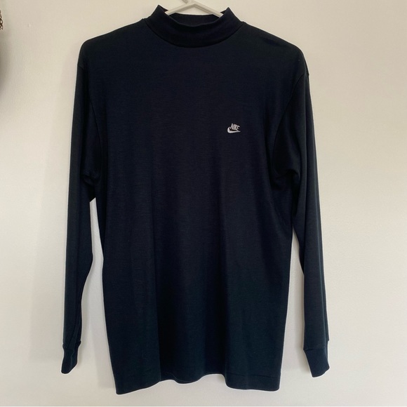 Nike Mock-Neck Black Long Sleeve Vintage Shirt - Picture 2 of 4